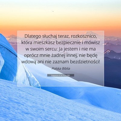 Izajasza 47:8 POLUBG Obraz Wersetu Biblijnego