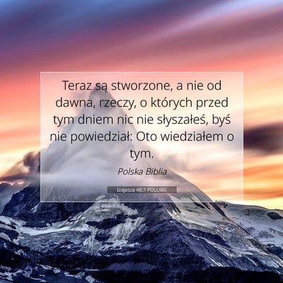 Izajasza 48:7 Werset Biblijny Wyjaśniony