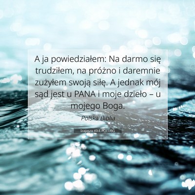 Izajasza 49:4 POLUBG Obraz Wersetu Biblijnego