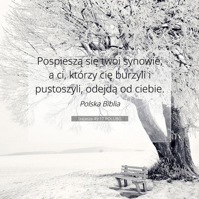 Izajasza 49:17 POLUBG Obraz Wersetu Biblijnego