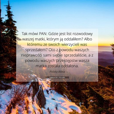 Izajasza 50:1 POLUBG Obraz Wersetu Biblijnego