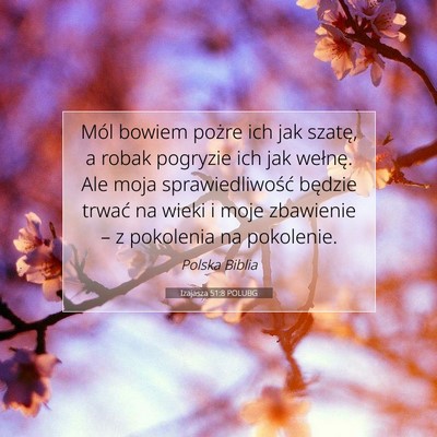 Izajasza 51:8 POLUBG Obraz Wersetu Biblijnego