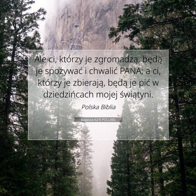 Izajasza 62:9 POLUBG Obraz Wersetu Biblijnego