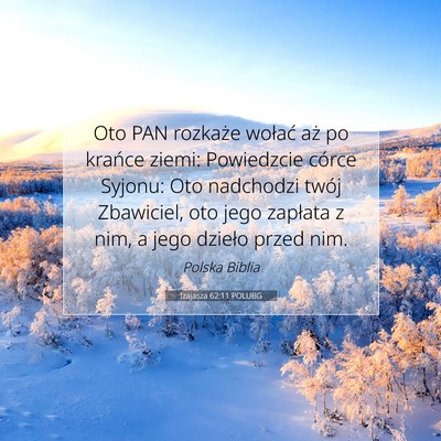 Izajasza 62:11 POLUBG Obraz Wersetu Biblijnego