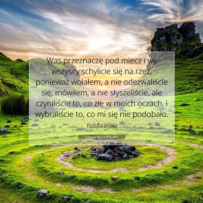 Izajasza 65:12 POLUBG Obraz Wersetu Biblijnego