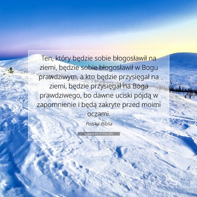 Izajasza 65:16 POLUBG Obraz Wersetu Biblijnego