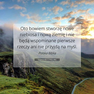 Izajasza 65:17 POLUBG Obraz Wersetu Biblijnego