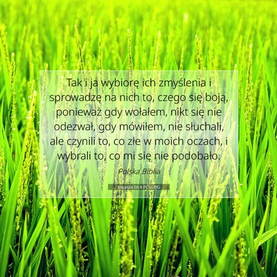 Izajasza 66:4 POLUBG Obraz Wersetu Biblijnego