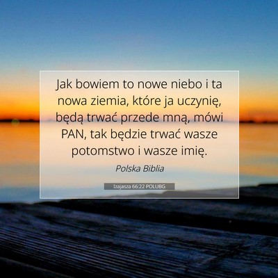 Izajasza 66:22 POLUBG Obraz Wersetu Biblijnego