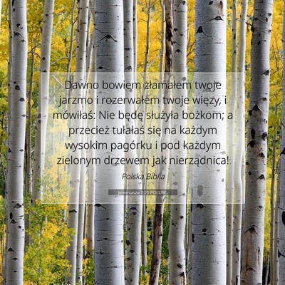 Jeremiasza 2:20 POLUBG Obraz Wersetu Biblijnego