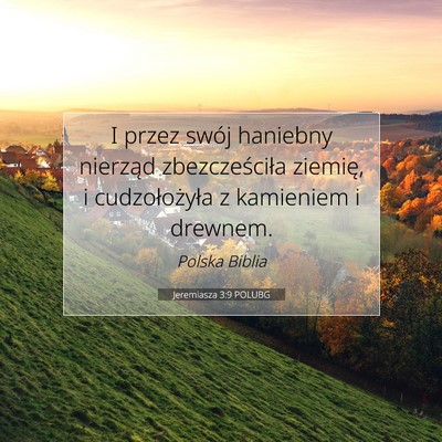 Jeremiasza 3:9 POLUBG Obraz Wersetu Biblijnego
