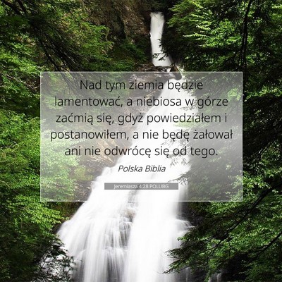 Jeremiasza 4:28 POLUBG Obraz Wersetu Biblijnego
