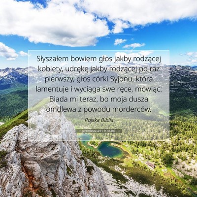 Jeremiasza 4:31 POLUBG Obraz Wersetu Biblijnego