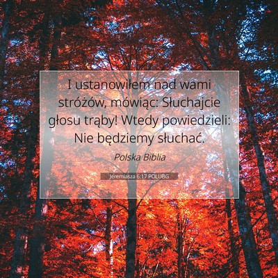 Jeremiasza 6:17 POLUBG Obraz Wersetu Biblijnego