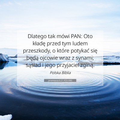 Jeremiasza 6:21 POLUBG Obraz Wersetu Biblijnego