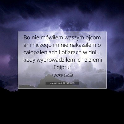 Jeremiasza 7:22 POLUBG Obraz Wersetu Biblijnego