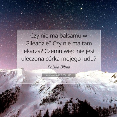 Jeremiasza 8:22 POLUBG Obraz Wersetu Biblijnego