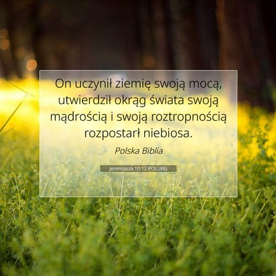 Jeremiasza 10:12 POLUBG Obraz Wersetu Biblijnego