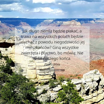 Jeremiasza 12:4 POLUBG Obraz Wersetu Biblijnego