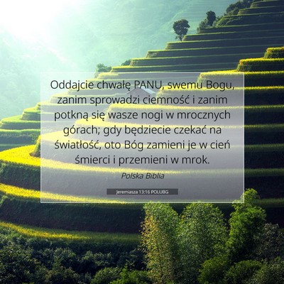 Jeremiasza 13:16 POLUBG Obraz Wersetu Biblijnego