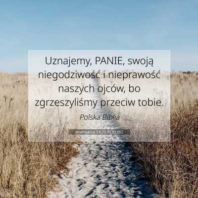 Jeremiasza 14:20 POLUBG Obraz Wersetu Biblijnego