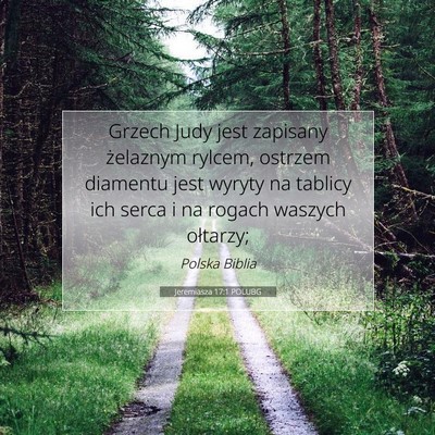 Jeremiasza 17:1 POLUBG Obraz Wersetu Biblijnego