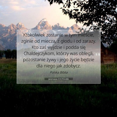 Jeremiasza 21:9 POLUBG Obraz Wersetu Biblijnego