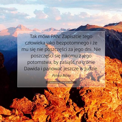 Jeremiasza 22:30 POLUBG Obraz Wersetu Biblijnego