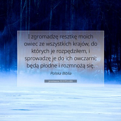 Jeremiasza 23:3 POLUBG Obraz Wersetu Biblijnego