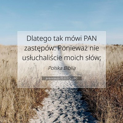 Jeremiasza 25:8 POLUBG Obraz Wersetu Biblijnego