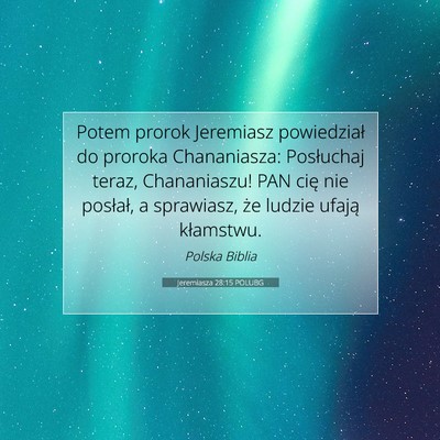 Jeremiasza 28:15 POLUBG Obraz Wersetu Biblijnego