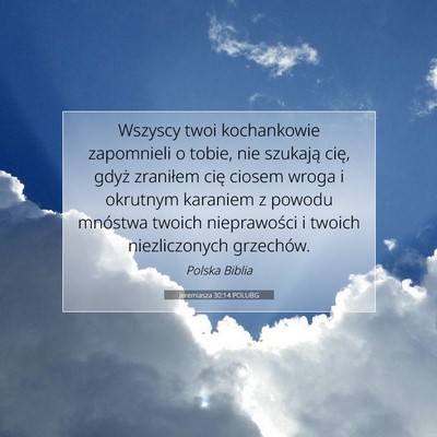 Jeremiasza 30:14 POLUBG Obraz Wersetu Biblijnego