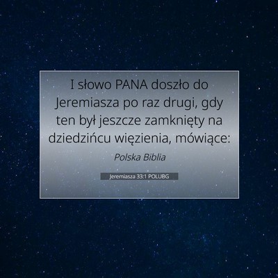 Jeremiasza 33:1 POLUBG Obraz Wersetu Biblijnego