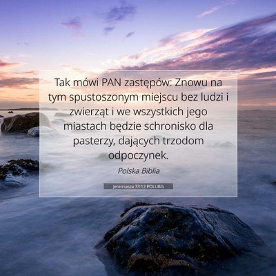 Jeremiasza 33:12 POLUBG Obraz Wersetu Biblijnego
