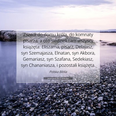 Jeremiasza 36:12 POLUBG Obraz Wersetu Biblijnego