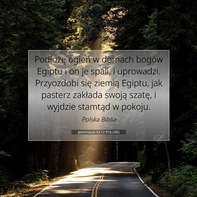 Jeremiasza 43:12 POLUBG Obraz Wersetu Biblijnego