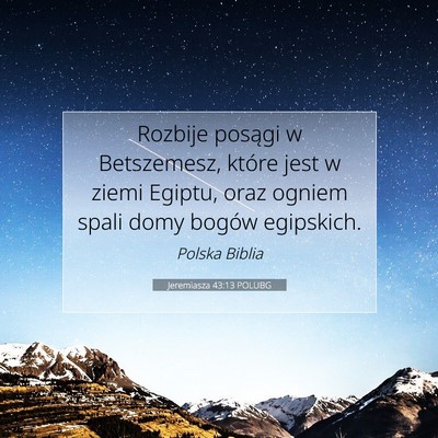 Jeremiasza 43:13 POLUBG Obraz Wersetu Biblijnego