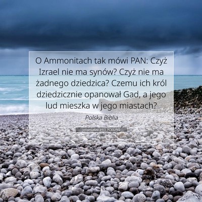 Jeremiasza 49:1 POLUBG Obraz Wersetu Biblijnego