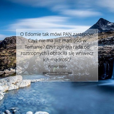 Jeremiasza 49:7 POLUBG Obraz Wersetu Biblijnego