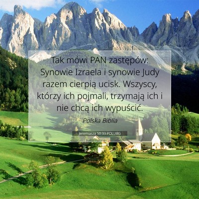 Jeremiasza 50:33 POLUBG Obraz Wersetu Biblijnego