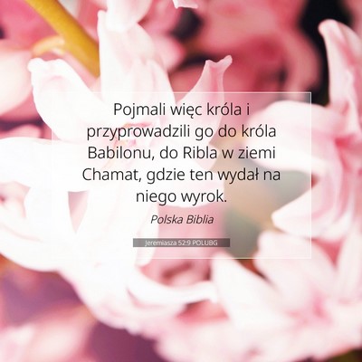 Jeremiasza 52:9 POLUBG Obraz Wersetu Biblijnego