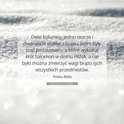 Jeremiasza 52:20 POLUBG Obraz Wersetu Biblijnego