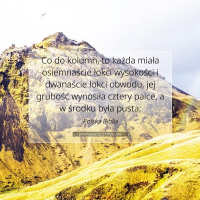 Jeremiasza 52:21 POLUBG Obraz Wersetu Biblijnego