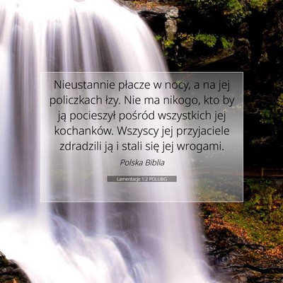 Lamentacje 1:2 POLUBG Obraz Wersetu Biblijnego