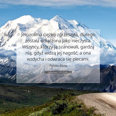 Lamentacje 1:8 POLUBG Obraz Wersetu Biblijnego