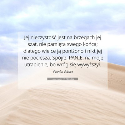 Lamentacje 1:9 POLUBG Obraz Wersetu Biblijnego