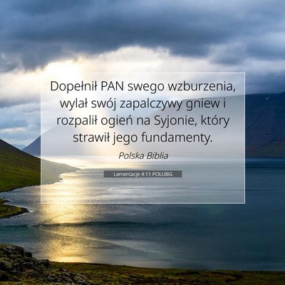 Lamentacje 4:11 POLUBG Obraz Wersetu Biblijnego