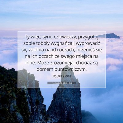 Ezechiela 12:3 POLUBG Obraz Wersetu Biblijnego