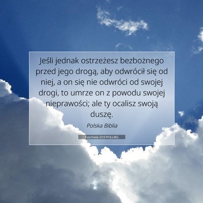 Ezechiela 33:9 POLUBG Obraz Wersetu Biblijnego