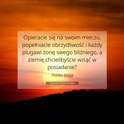Ezechiela 33:26 POLUBG Obraz Wersetu Biblijnego